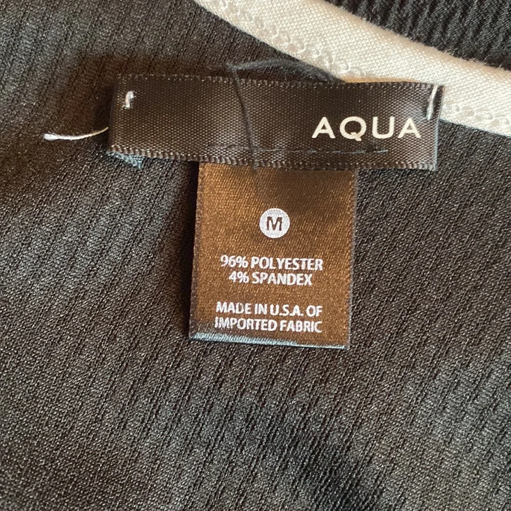 Aqua Mini Fit & Flare Scoop Neck Black & White Cocktail & Party Dress M Holiday - Picture 6 of 7